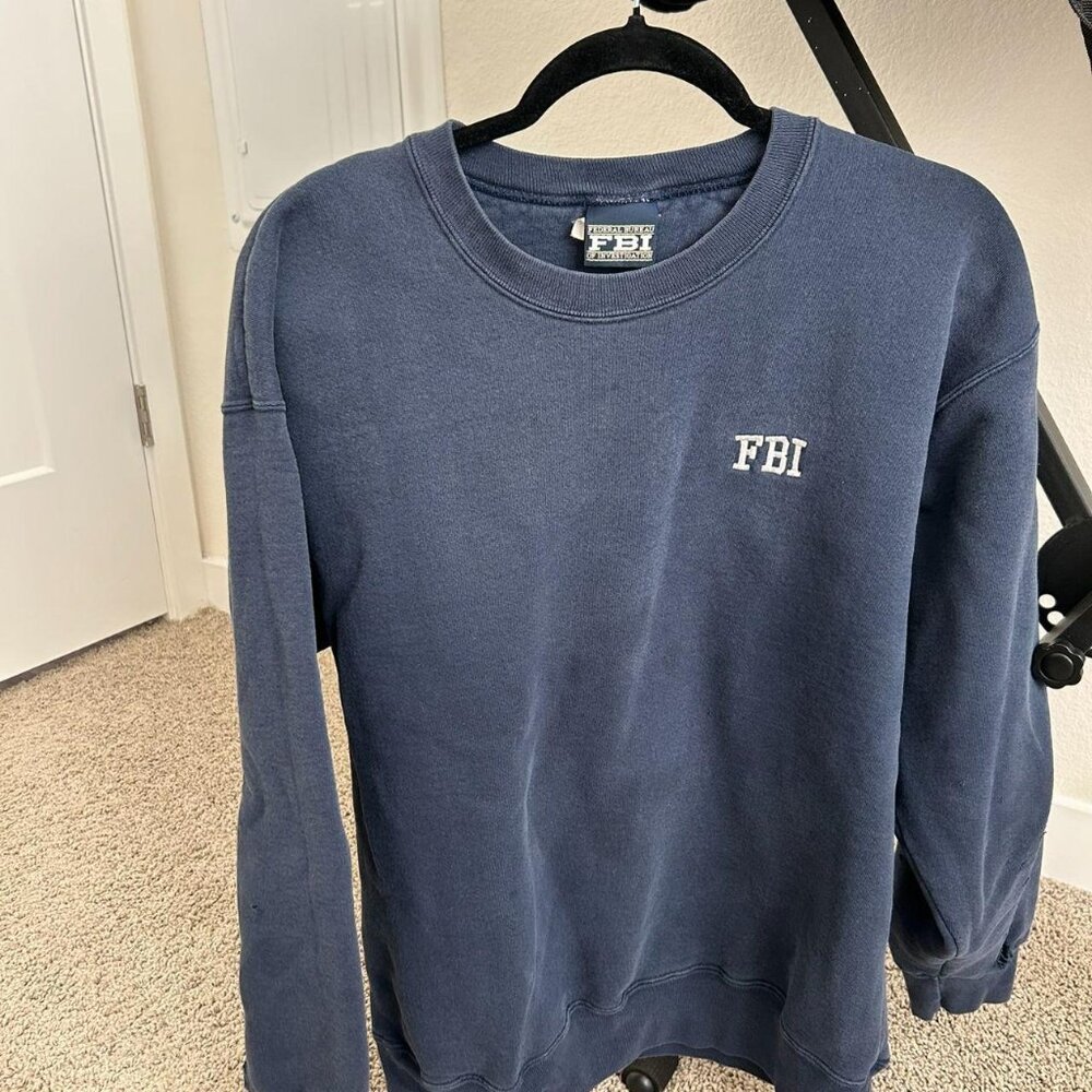 Blue Fbi Crewneck Size